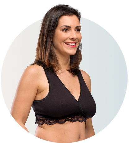 Organic cotton sleeping and nursing bra in Black - Soft and seamless comfort for the night