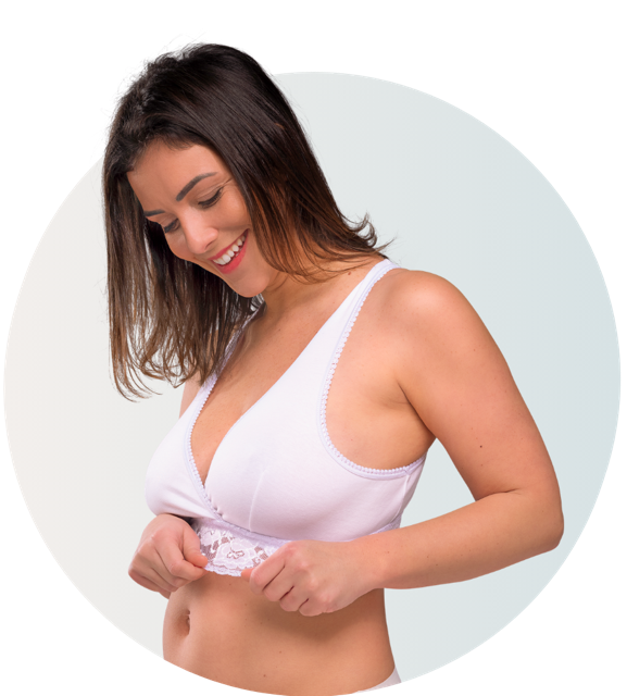 Organic cotton sleeping and nursing bra in White - Soft and seamless comfort for the night