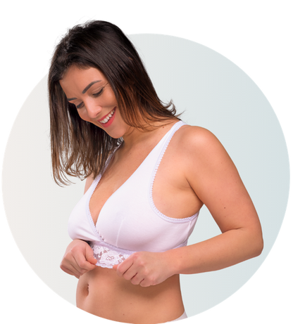 Organic cotton sleeping and nursing bra in White - Soft and seamless comfort for the night