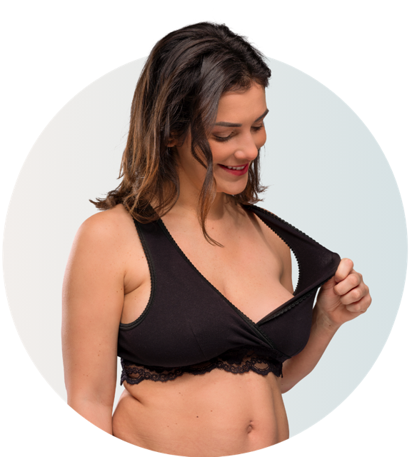 Organic cotton sleeping and nursing bra in Black - Soft and seamless comfort for the night