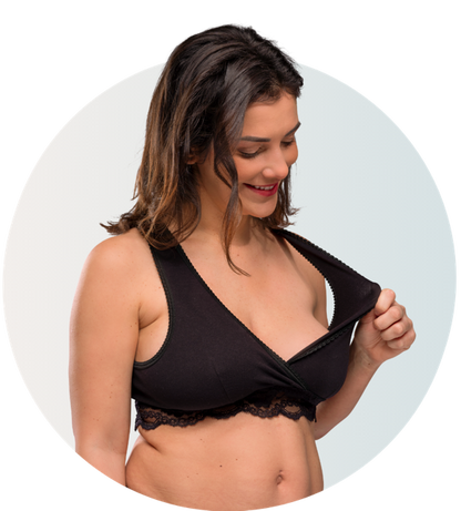 Organic cotton sleeping and nursing bra in Black - Soft and seamless comfort for the night