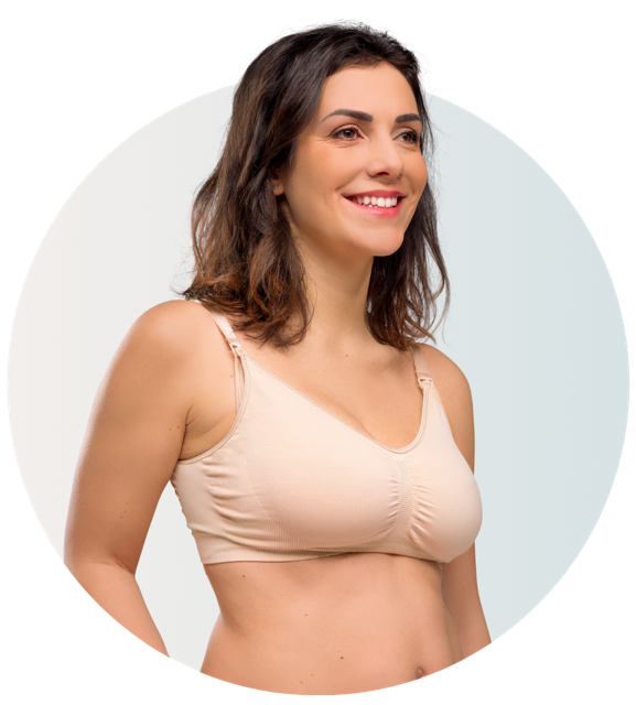 Maternity and nursing bra in the color Nude - Seamless comfort with bra extender