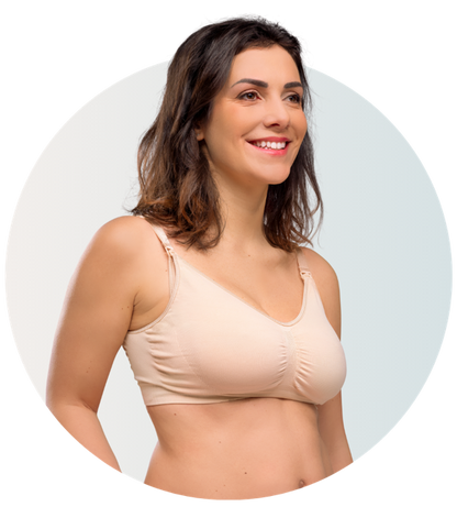 Maternity and nursing bra in the color Nude - Seamless comfort with bra extender