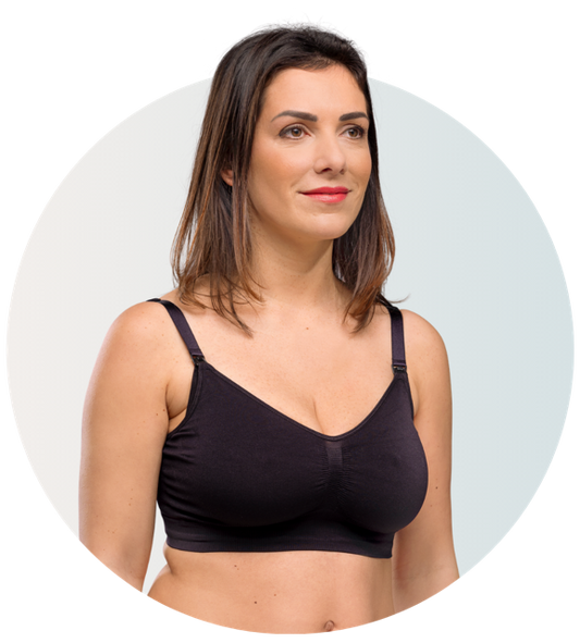 Maternity and nursing bra in the color Black - Seamless comfort with bra extender