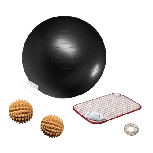 Lej Smertelindrende sæt - Ve Bolde, Yogabold, Varmepude & Zen Ring