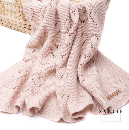 Baby blanket in love yarn - 100% cotton