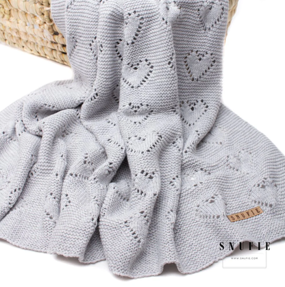 Baby blanket in love yarn - 100% cotton