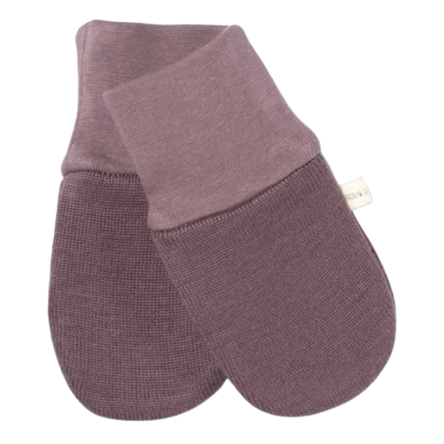 Classic baby mittens in wool with Thinsulate - Dusty Purple