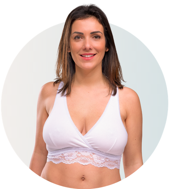 Organic cotton sleeping and nursing bra in White - Soft and seamless comfort for the night