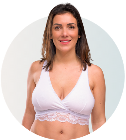 Organic cotton sleeping and nursing bra in White - Soft and seamless comfort for the night